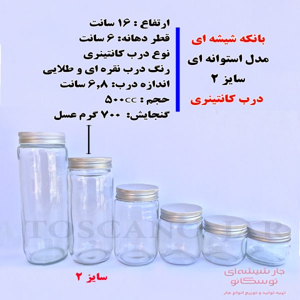 شیشه استوانه ای در کانتینری