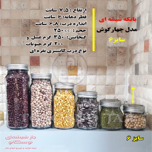 شیشه چهارگوش در کانتینری