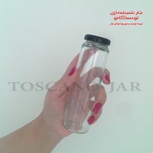 شیشه مدل مکارتی استوانه ای | شیشه در فلزی | شیشه مک کارتی | جارشیشه ای توسکانو