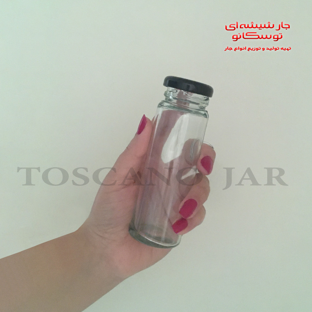 شیشه مک کارتی استوانه ای در فلزی | شیشه ارزان | شیشه کوچک | جار شیشه ای توسکانو