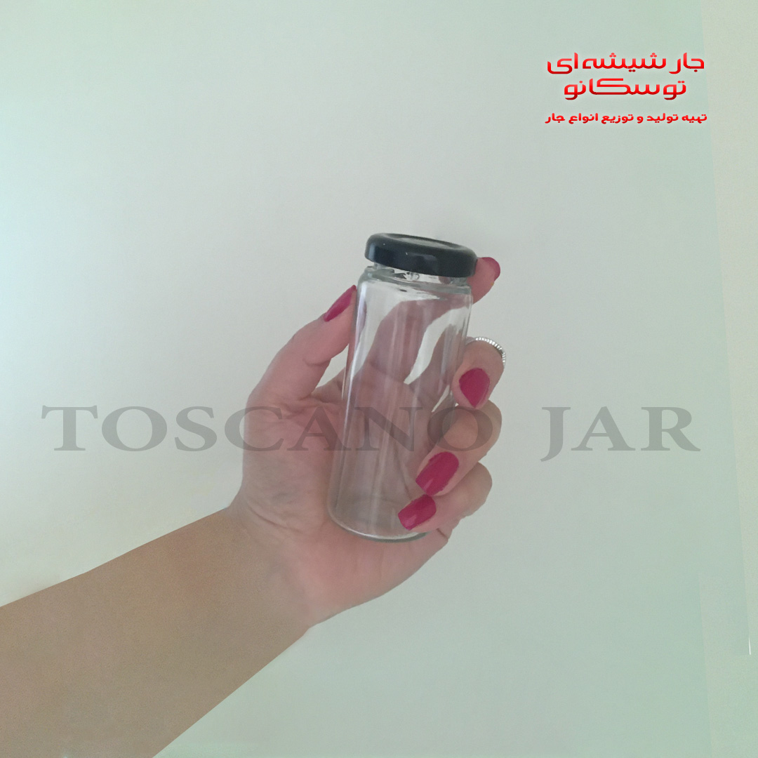 شیشه مکارتی استوانه ای در فلزی | شیشه کوچک | شیشه گیفت | جارشیشه ای توسکانو