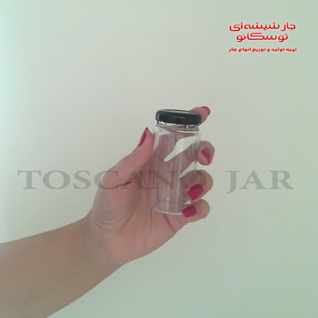 شیشه مکارتی استوانه ای در فلزی | شیشه کوچک | شیشه گیفت | جارشیشه ای توسکانو