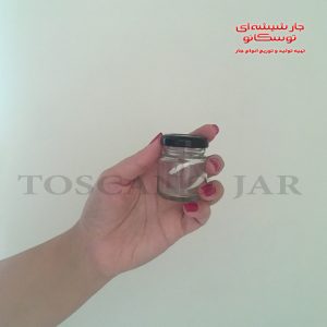 شیشه مکارتی استوانه ای در فلزی | شیشه گیفت | جار شیشه ای توسکانو