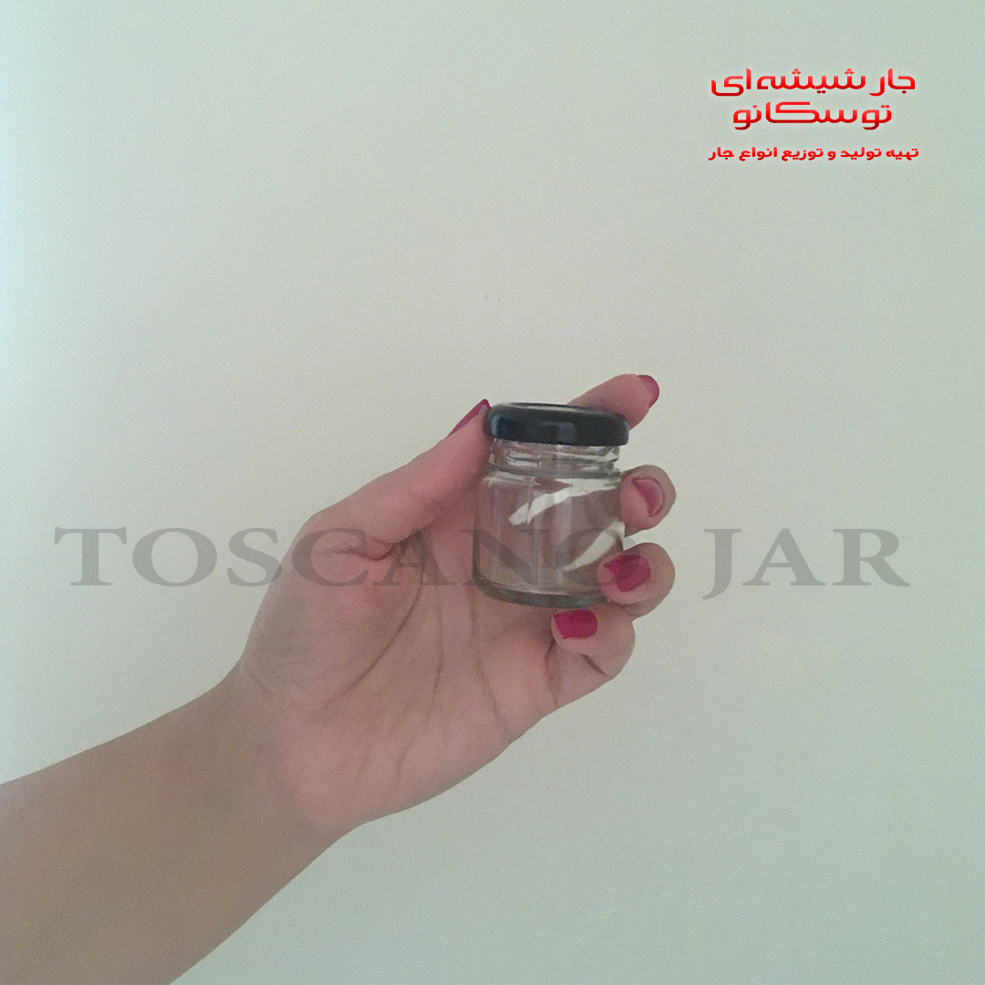 شیشه مکارتی استوانه ای در فلزی | شیشه گیفت | جار شیشه ای توسکانو