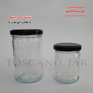 جار گرد 135 اتومات شیشه سس شیشه 100cc محصولی از جار شیشه ای توسکانو