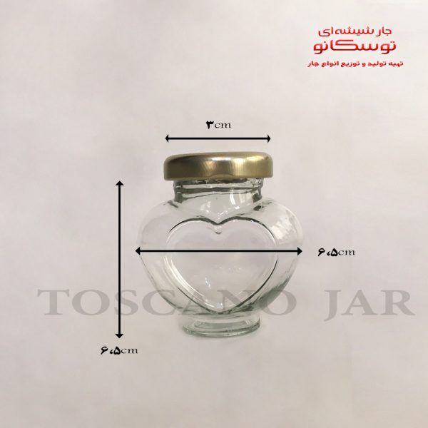 شیشه مدل قلبی با در فلزی