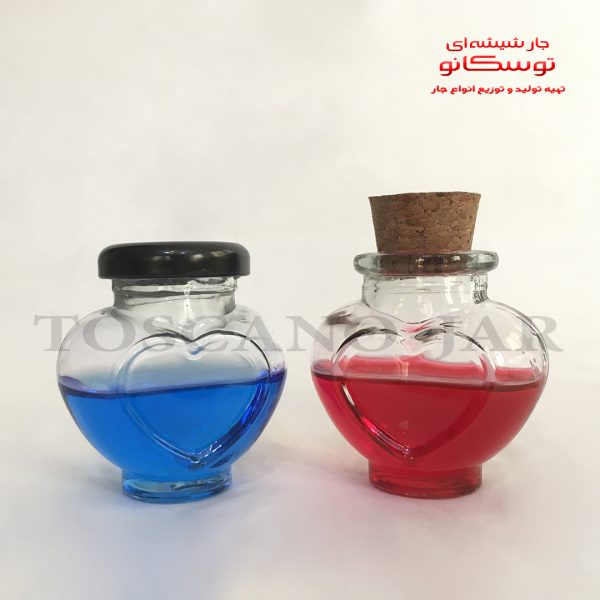 شیشه مدل قلبی با چوب پنبه