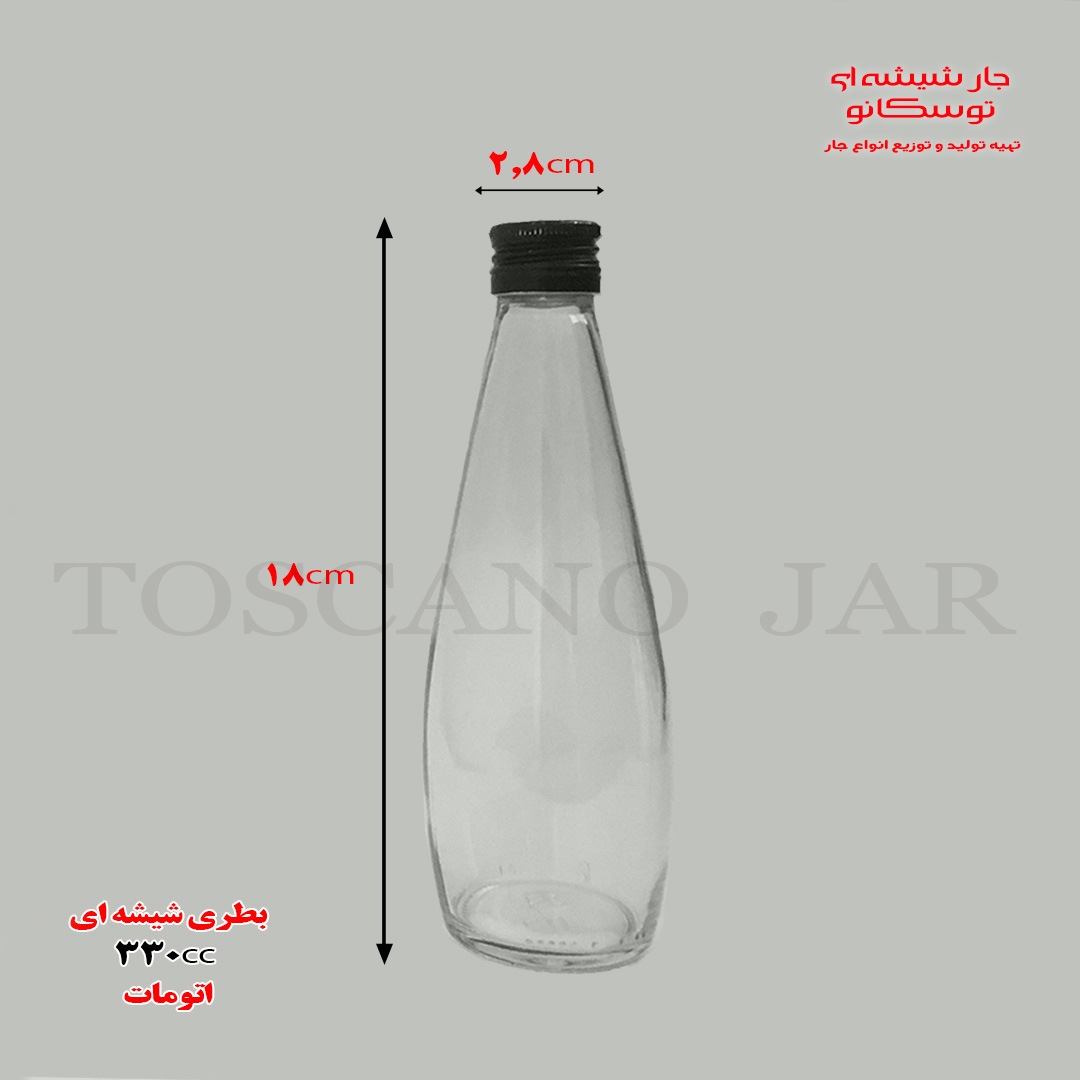 بطری شیشه ای مدل باسیل 1 بطری باسیل | بطری شیشه ای تخم شربتی