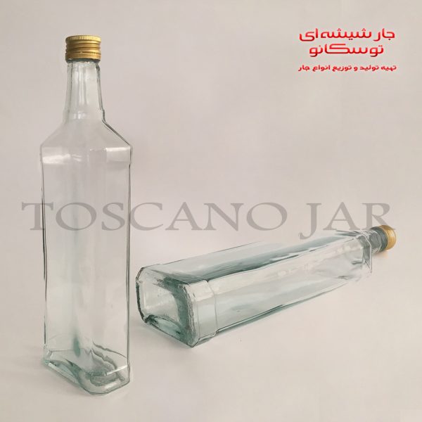 بطری شیشه ای مدل کتابی 500 سی سی