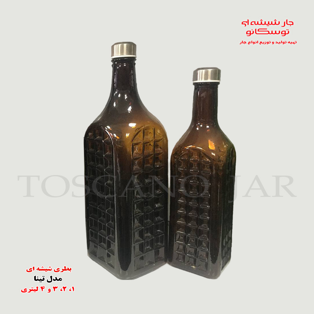 بطری شیشه ای ۳ لیتری | مدل تینا | بطری بزرگ | توسکانو جار