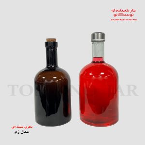 بطری شیشه ای مدل رم | بطری قهوه ای | بطری با چوب پنبه | بطری 1300 سی سی | جار شیشه ای توسکانو